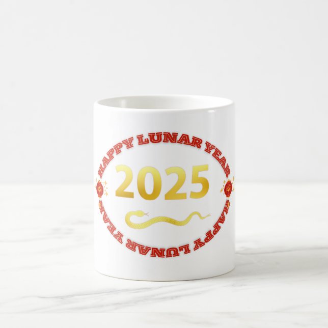 Taza De Café Feliz Año Nuevo Lunar 2025 (Centro)