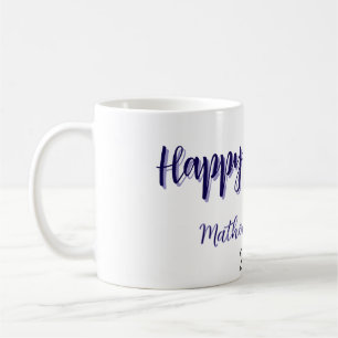 Taza De Café Feliz año nuevo púrpura añada de negro año simple