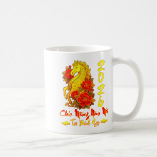 Taza De Café Feliz Año Nuevo Tet Binh Ngo Año Vietnamita Caball
