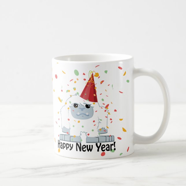 Taza De Café Feliz Año Nuevo Yeti (Derecha)