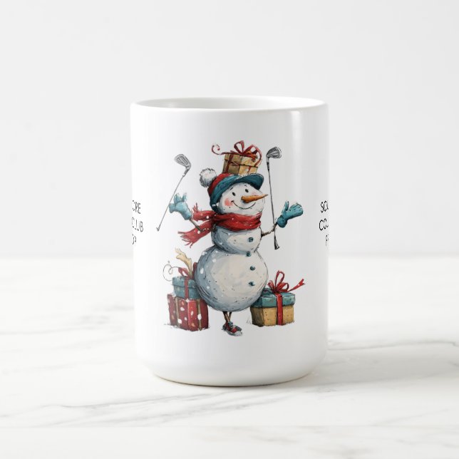 Taza De Café Feliz asesinato de Navidades de Snowman Golfer (Centro)