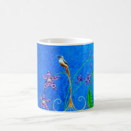 Taza De Café Feliz ave orquídea hawaiana