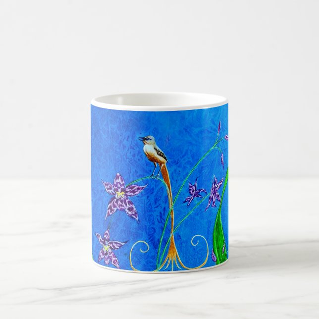 Taza De Café Feliz ave orquídea hawaiana (Centro)