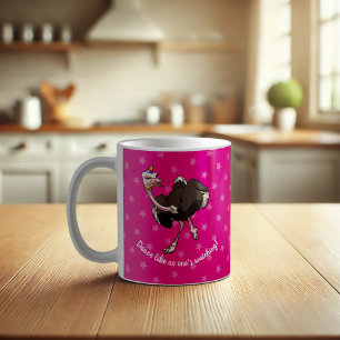 Taza De Café Feliz baile de avestruz en Personalizado Gorra Fie