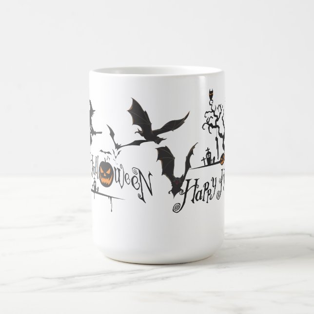 Taza De Café Feliz Bats Halloween (Centro)