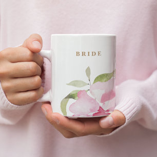 Taza De Café Feliz Boda de color de agua Florals