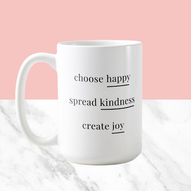 Taza De Café Feliz, bondad, alegría - afirmación diaria simple (Subido por el creador)