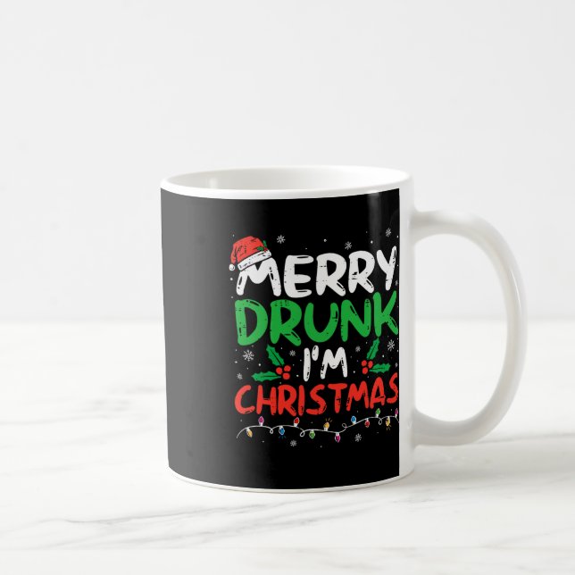 Taza De Café Feliz Borracho, soy Navidades, Divertido Santa Chi (Derecha)
