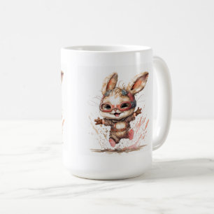 Taza De Café Feliz Bunny Classic Mug de 15 onzas