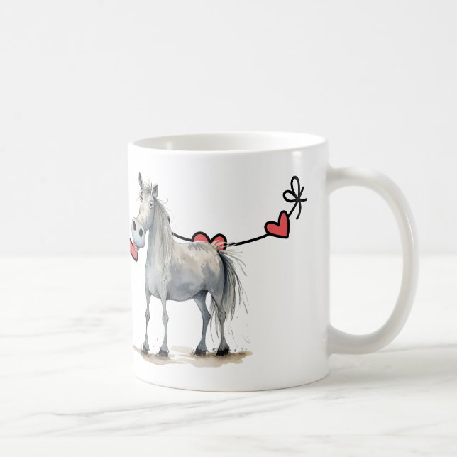 Taza De Café Feliz caballo de San Valentín (Derecha)