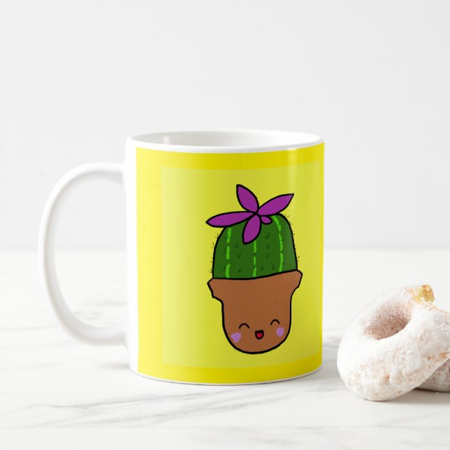 Taza De Café Feliz Cacti mug (Con donut)