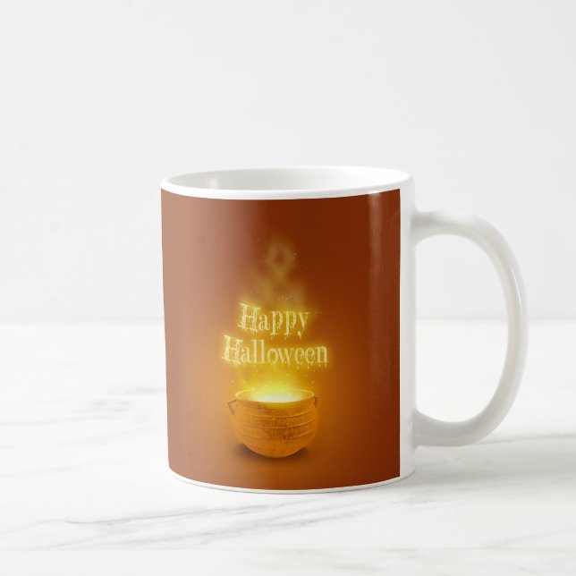 Taza De Café Feliz Caldrón de la Bruja de Halloween (Derecha)