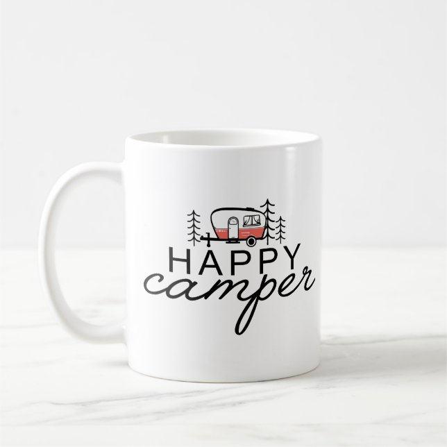 Taza De Café Feliz Camper Camping (Izquierda)