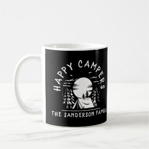 Taza De Café Feliz Campers Familia Nombre Camping Viaje Negro