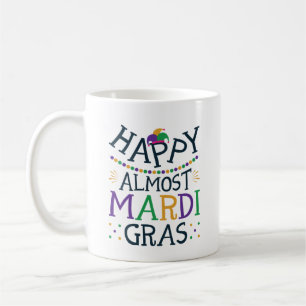 Taza De Café Feliz Carnaval de casi Mardi Gras divertida