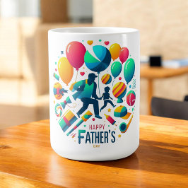 Taza De Café Feliz celebración de globos del Día del Padre