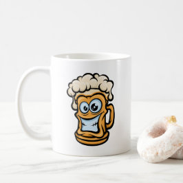 Taza De Café Feliz Cerveza Mug, Ilustracion divertido