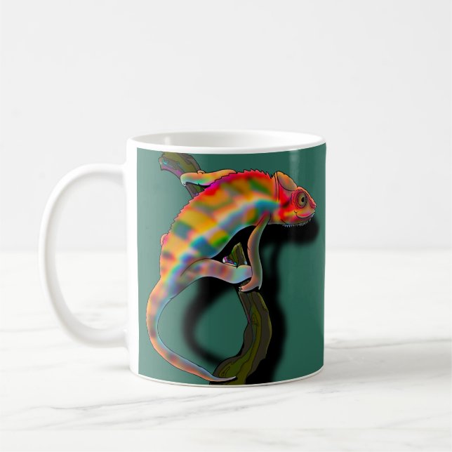 Taza De Café Feliz Chameleon (Izquierda)