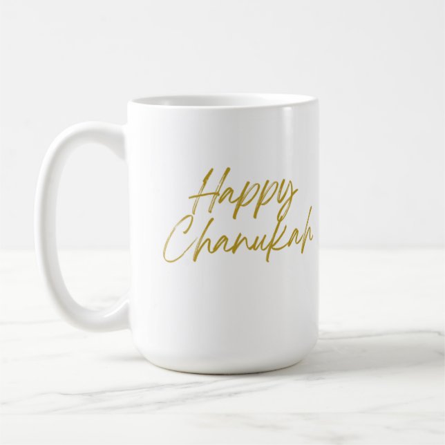 Taza De Café Feliz Chanukah Classic Mug, 15 oz (Izquierda)