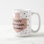 Taza De Café Feliz Chanukah/Hanukkah PINK/Brown Star Mug<br><div class="desc">Feliz Chanukah/Hanukkah Rosa/Brown, Star Mug. Perro estelar para regalo Chanukah/Hanukkah. Suprímase "¡Feliz Hanukkah, mami! Mucho amor, Amy, Jason, Sammy y Julia" y reemplácelos por sus palabras. Personalizar usando su estilo de fuente favorito, tamaño, color y texto para personalizar mug! ¡Disfruta y Feliz Chanukah/Hanukkah! Gracias por pasarse y ir de compras....</div>