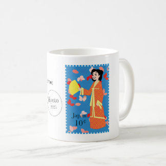 Taza De Café Feliz Chica Japón estampado de arte Personalizable