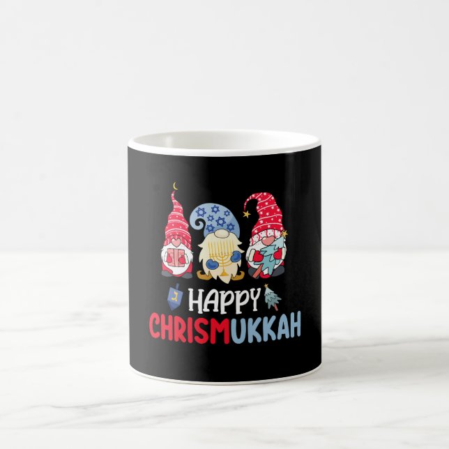 Taza De Café Feliz Chrismukkah Gnomes Hanukkah Feliz Navidad (Centro)