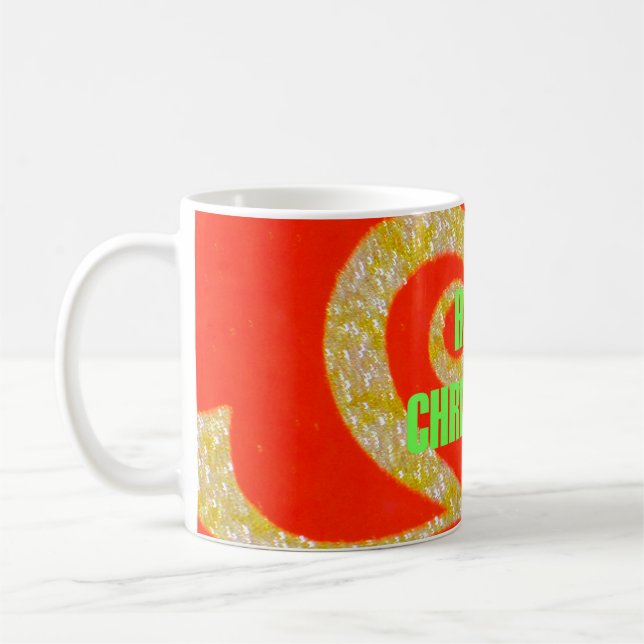 Taza De Café Feliz Colección de Navidades Rojo y Oro. (Izquierda)