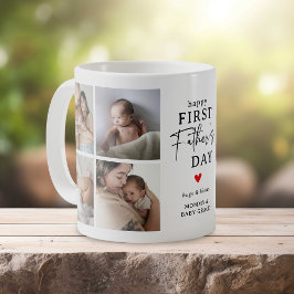 Taza De Café Feliz Collage de fotos del Día del Primer Padre Ke