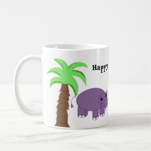 Taza De Café Feliz como un Hipopótamo
