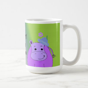 Taza De Café Feliz como un Hipopótamo - Hipopótamo Púrpura