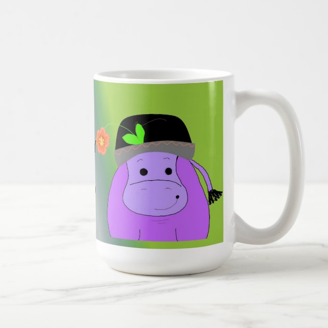 Taza De Café Feliz como un Hippo - Hipopótamo Púrpura (Derecha)