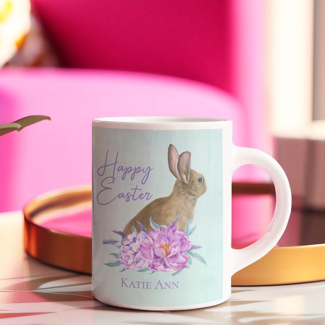 Taza De Café Feliz Conejo de Pascua Hermoso Pastel Personalizad (Subido por el creador)
