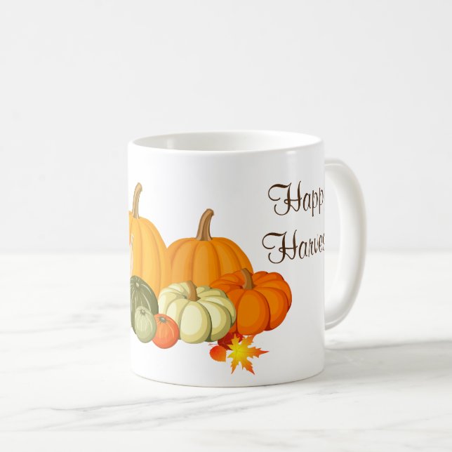 Taza De Café Feliz cosecha de otoño (Anverso derecho)