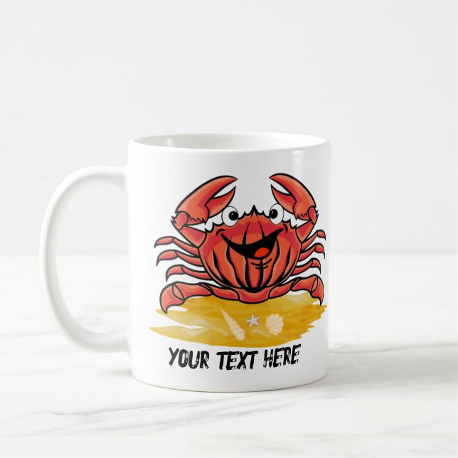 TAZA DE CAFÉ FELIZ CRAB, (EDITABLE) (Izquierda)