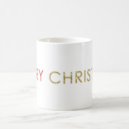 Taza De Café Feliz Cristo en Navidades Purpurina de oro