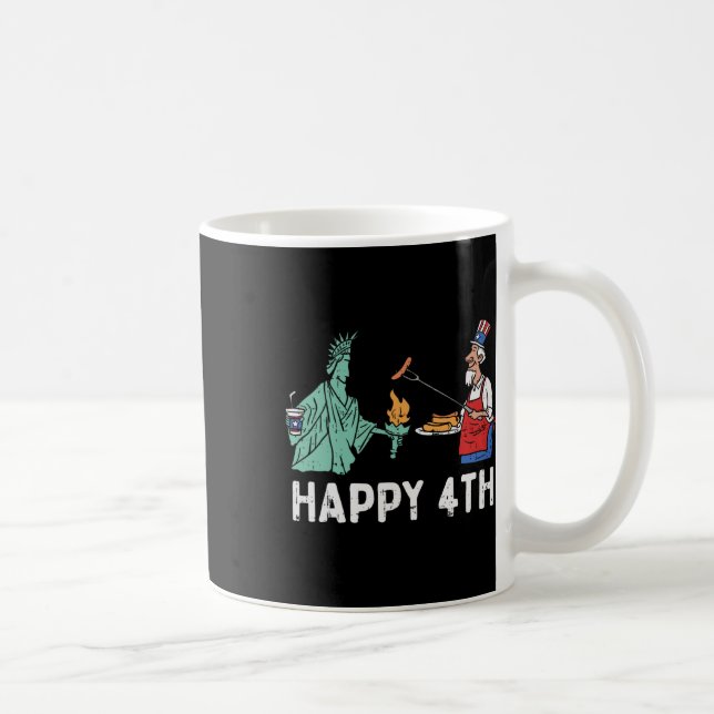 Taza De Café Feliz Cuarta Estatua Del Tío De La Libertad Sam Fu (Derecha)