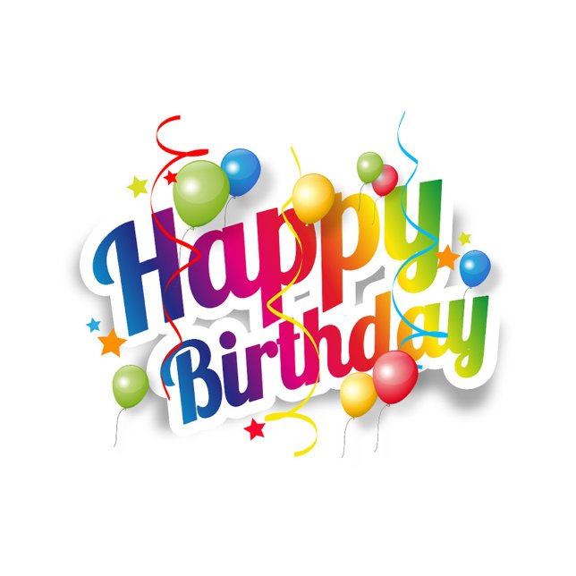 Taza De Café Feliz Cumpleaños  (Happy Birthday Rainbow Text with streamers and balloons!)