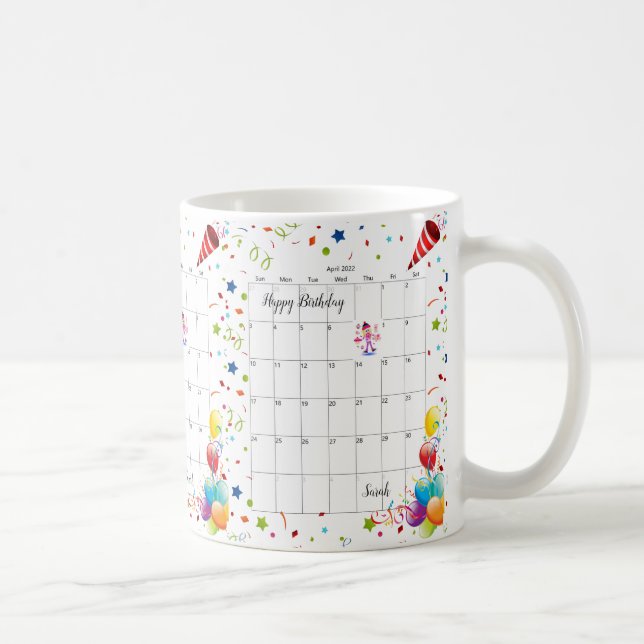 Taza De Café Feliz cumpleaños 2022 April Mug (Derecha)