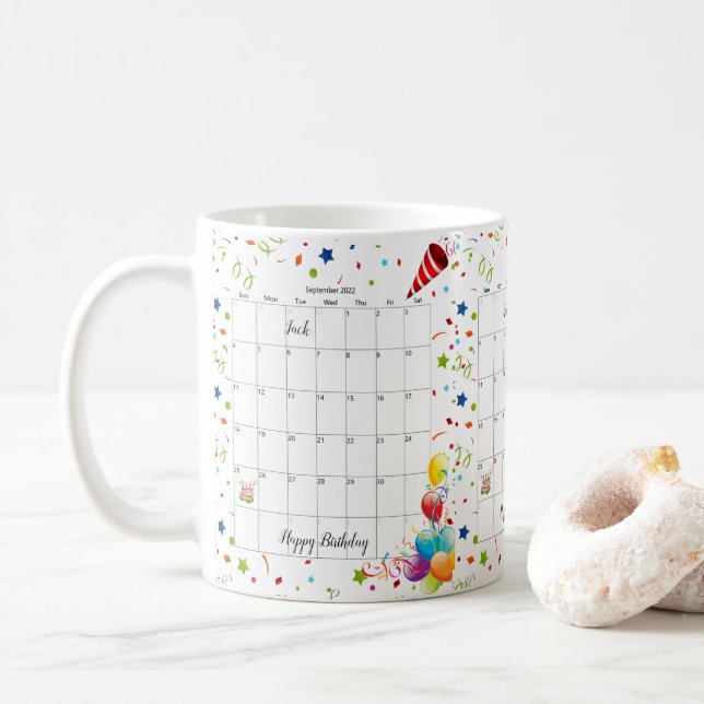 Taza De Café Feliz cumpleaños 2022 Setiembre Mug (Con donut)