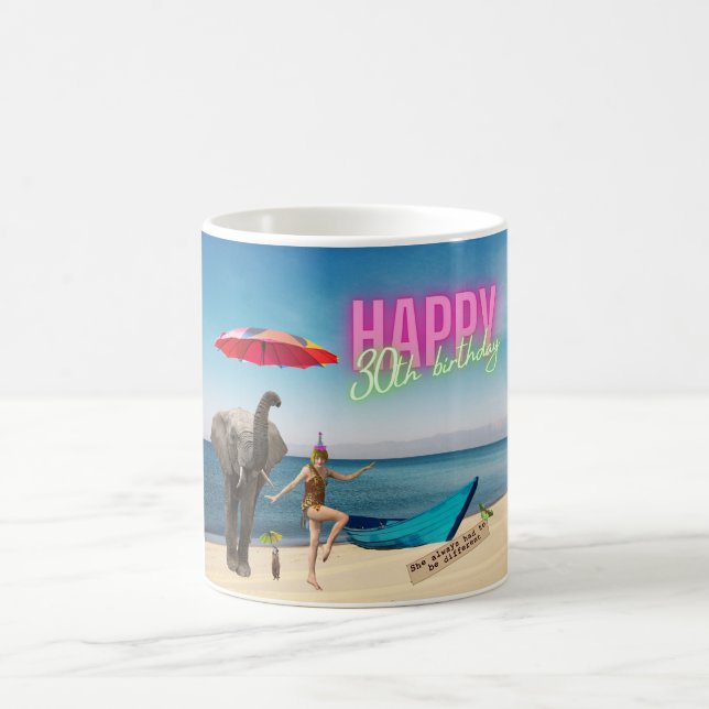 Taza De Café Feliz cumpleaños 30, divertido (Centro)
