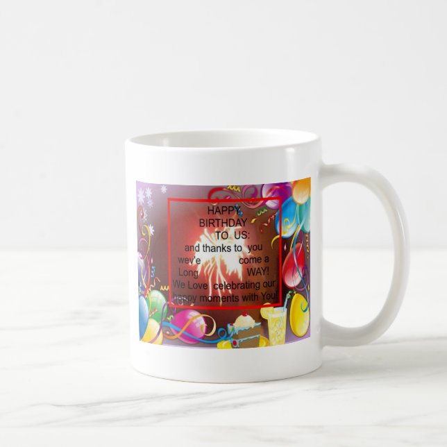 Taza De Café Feliz cumpleaños a la imprenta de arte estadounide (Derecha)