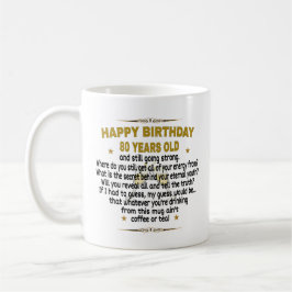 Taza De Café Feliz cumpleaños a los 80 años