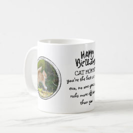 Taza De Café Feliz cumpleaños a mamá CAT - AGREGAR 2 FOTOS Y TE
