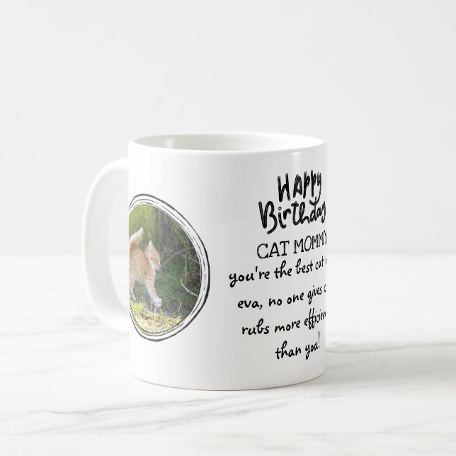 Taza De Café Feliz cumpleaños a mamá CAT - AGREGAR 2 FOTOS Y TE (Anverso izquierdo)