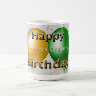 Taza De Café Feliz cumpleaños a un gran empleado