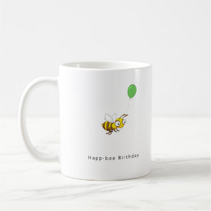 Taza De Café Feliz cumpleaños abeja. Regalo de cumpleaños