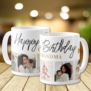 Taza De Café Feliz cumpleaños abuela 5 Collage de fotos Recuerd