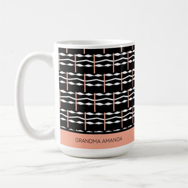 Taza De Café Feliz cumpleaños, abuela, patrón de arte étnico af (Izquierda)