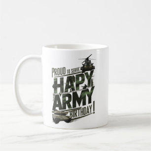 Taza De Café Feliz cumpleaños al ejército TShirt - Orgulloso de