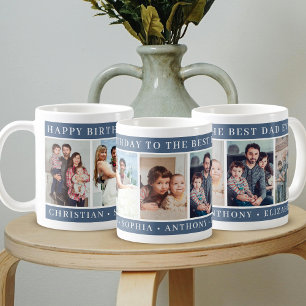 Taza De Café Feliz Cumpleaños al Mejor Papá del Mundo Collage d